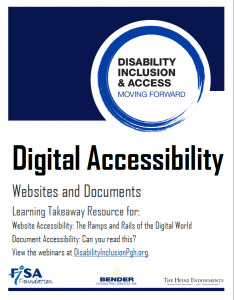 Cover Image: Digital Accessibility, Websites and Documents, a Learning Takeaway Resource
